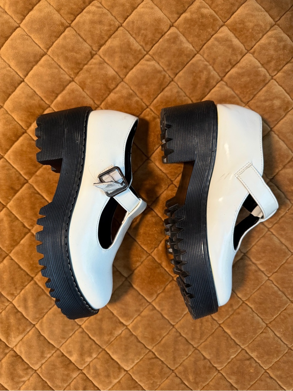 Madden girl White Chunky Platform Mary Jane Shoes with Buckle